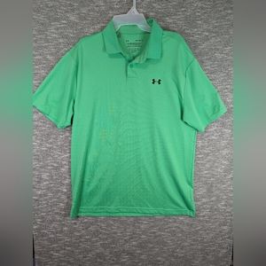 Under Armour The Performance Polo Shirt Men's Large Green Short Sleeve Stretch